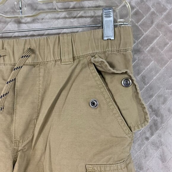 Polo Ralph Lauren Boys 12 Cargo Shorts Tan Brown Rip Stop Pull On Logo - Picture 3 of 16
